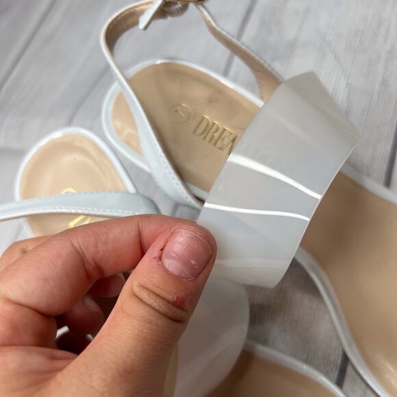 Dream Paris Heels White Slingback Open Toe Strappy Dress Sandals Shoes Size 7 - Picture 6 of 9